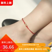 Kèm theo đồ trang sức bằng bạc Đơn giản 8 vòng chân nữ bằng dây đỏ nữ bạc gợi cảm Xã hội vòng chân nữ vòng chân mắt cá chân
