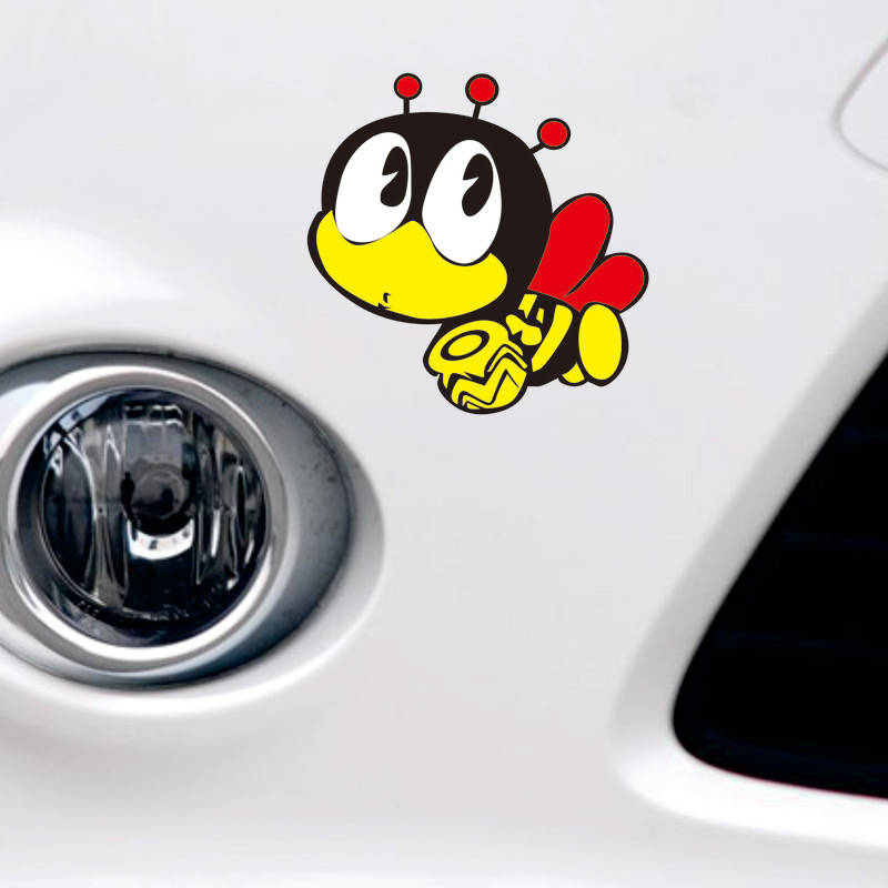 Imperii Car Sticker Cute Cartoon Small Bee Car Sticker Body Rear Front And Back Insurance Lever Cover Scratch-off Sticker