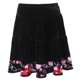 纤伽 Демисезонная бархатная юбка, танцующая мини-юбка, для среднего возраста