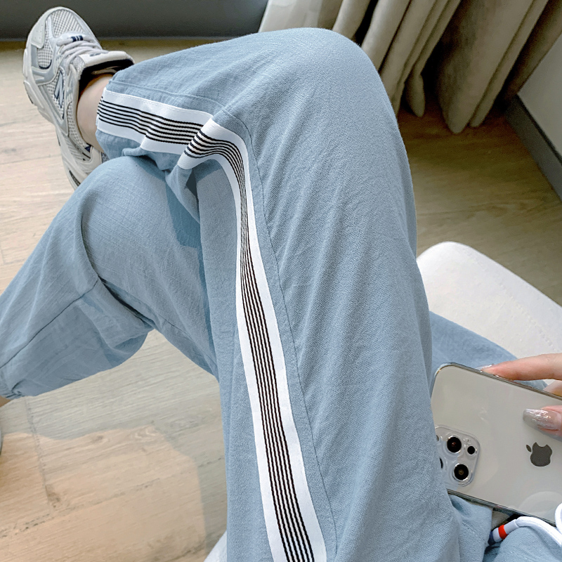 Cotton Linen Sports Pants Woman Summer Thin loose casual 90% Pants 2022 New Ice Silk Mosquito-Proof Bunching Pants