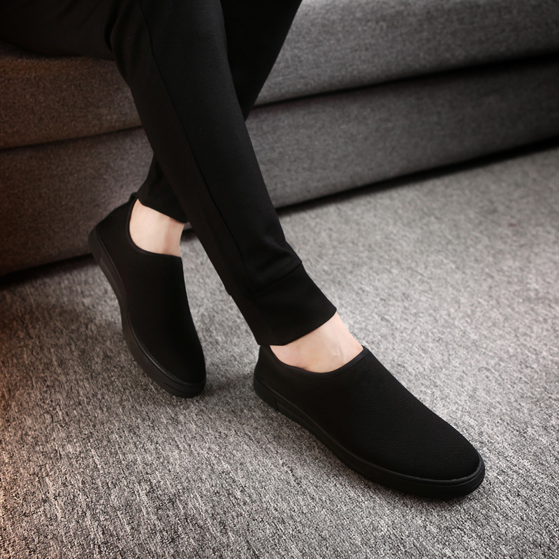 Male Shoes Summer Breathable Thin Sails Shoes Cloth Shoes Men's Board Shoes Sloth People A Foot Pedal Bean-Bean Shoes Old Beijing Cloth Shoes Lefu Shoes