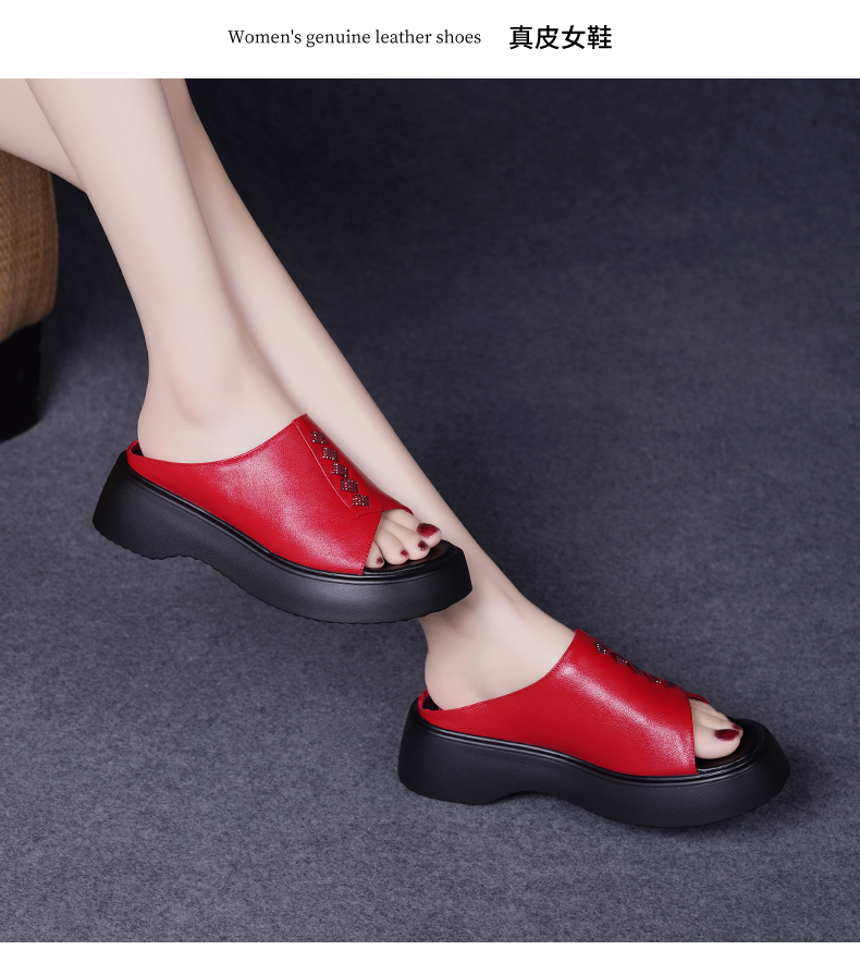 C8457 1620K GIÀY DÉP SANDAL NỮ JIARELA MÙA HÈ MIỆNG CÁ GIÀY DÉP NỮ DA BÒ G05 SẢN PHẨM MỚI