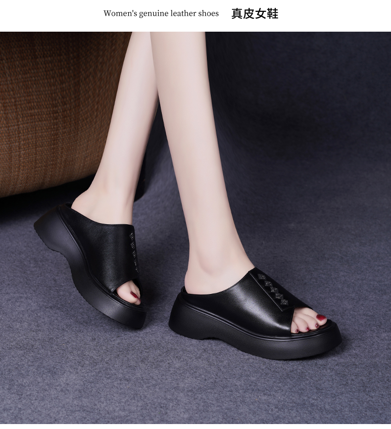 C8457 1620K GIÀY DÉP SANDAL NỮ JIARELA MÙA HÈ MIỆNG CÁ GIÀY DÉP NỮ DA BÒ G05 SẢN PHẨM MỚI