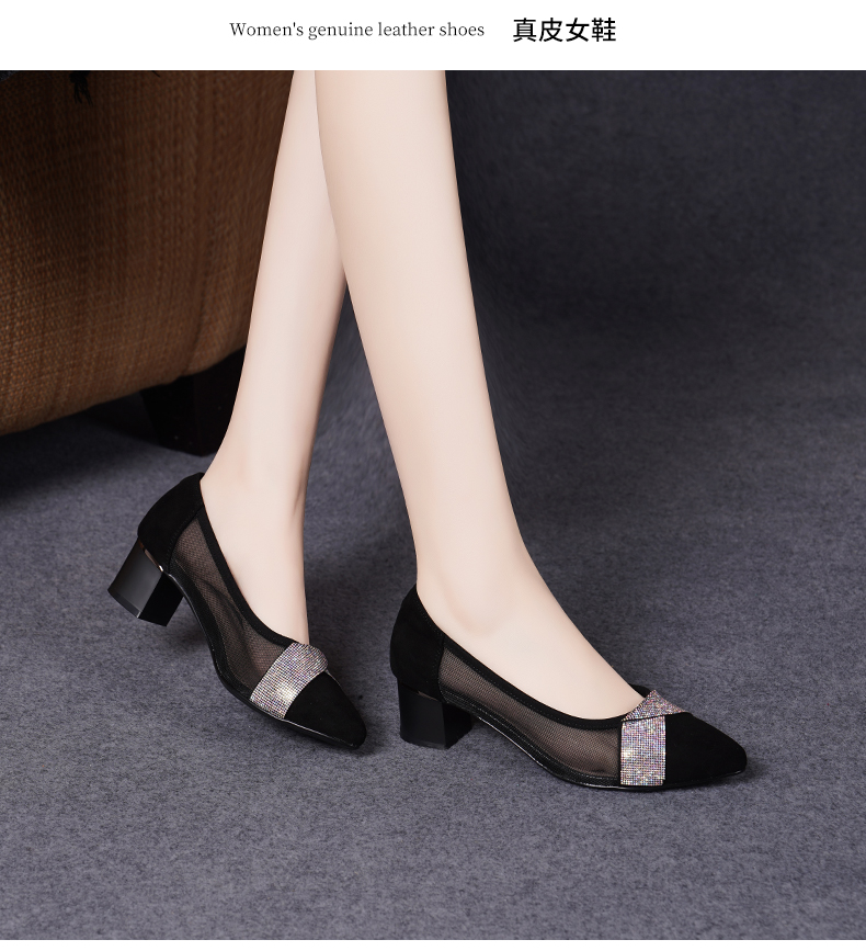 C8437 1520K GIÀY DÉP SANDAL NỮ JIARELA GẮN ĐÁ MŨI NHỌN MÙA HÈ TRUNG NIÊN GIÀY DÉP NỮ DA BÒ G04 SẢN PHẨM MỚI