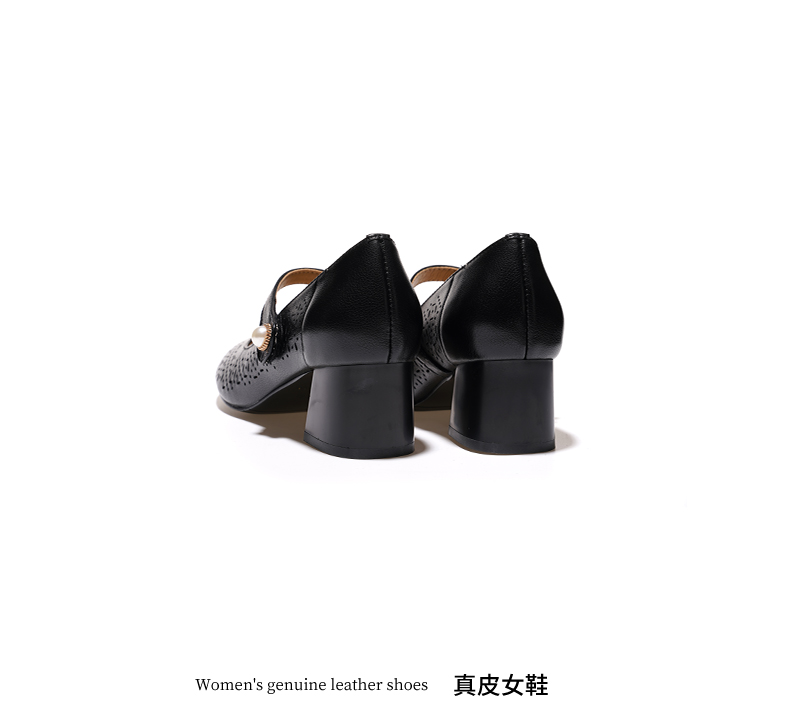 C8329 1620K GIÀY DA NỮ JIARELA GÓT VUÔNG MÙA HÈ GIÀY DÉP NỮ DA BÒ G05 SẢN PHẨM MỚI
