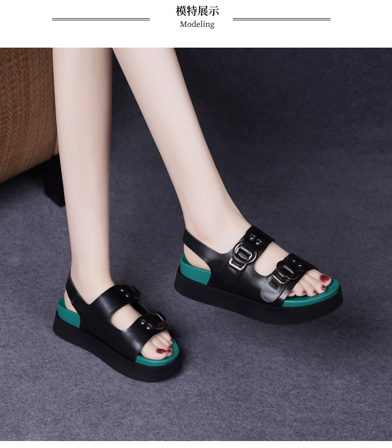 C8302 1810K GIÀY DÉP SANDAL NỮ JIARELA ĐẾ MỀM MÙA HÈ ĐẾ CAO GIÀY DÉP NỮ DA BÒ G05 SẢN PHẨM MỚI