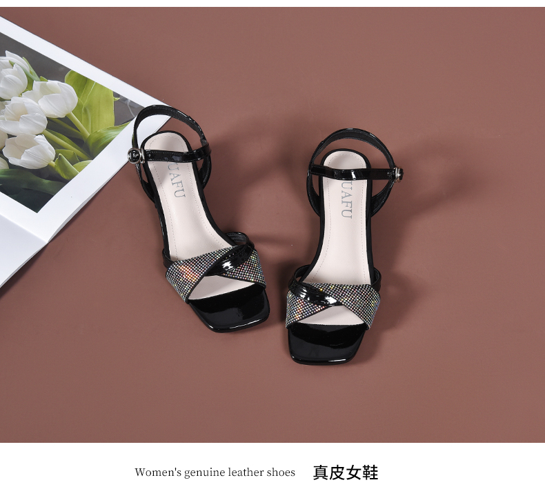 C8380 1520K GIÀY DÉP SANDAL NỮ JIARELA GÓT VUÔNG MÙA HÈ TRUNG NIÊN QUAI HẬU GIÀY DÉP NỮ DA BÒ G04 SẢN PHẨM MỚI