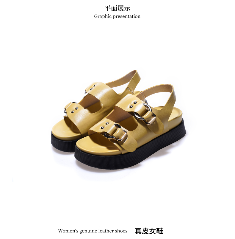 C8302 1810K GIÀY DÉP SANDAL NỮ JIARELA ĐẾ MỀM MÙA HÈ ĐẾ CAO GIÀY DÉP NỮ DA BÒ G05 SẢN PHẨM MỚI