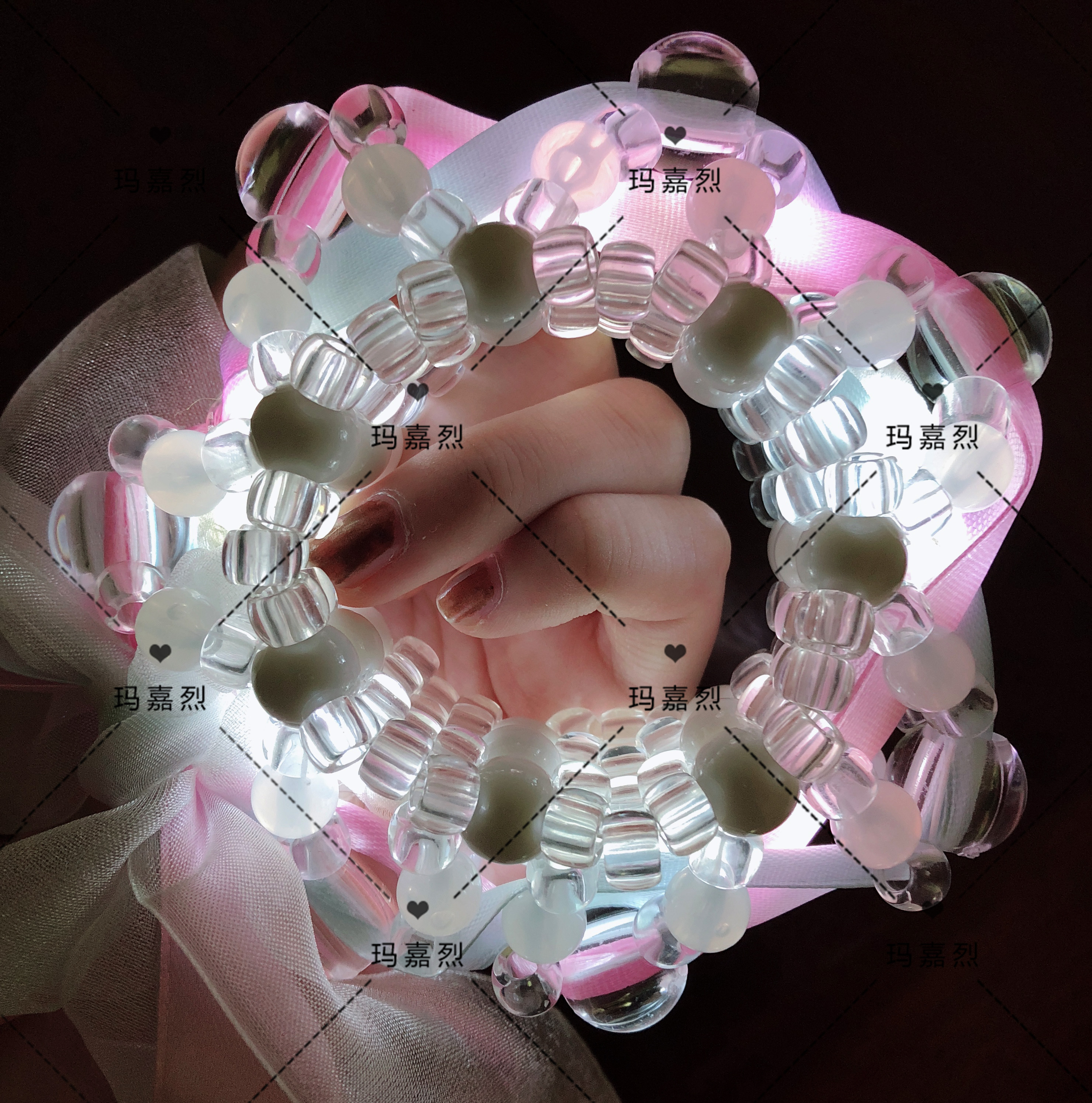 Christmas Bar Music Festival Rave Luminous Hands Ring Cuff Electrosyllabic Ornament Luminous Hand-made Stylish Hand Ring