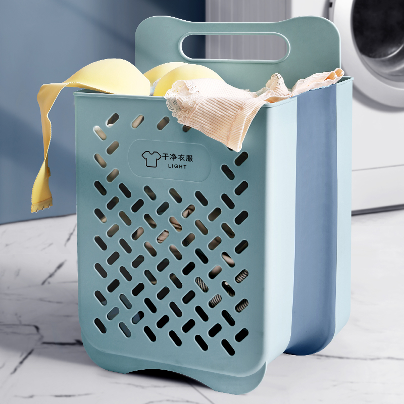 Dirty clothes basket foldable clothes storage basket household wall-mounted powder room wall-mounted laundry basket bucket bathroom artifact
