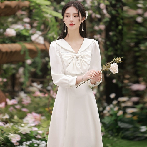 Элитное белое вечернее платье, V-образный вырез