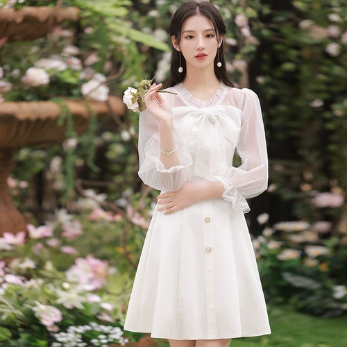 Белое элитное короткое вечернее платье, подходит для подростков