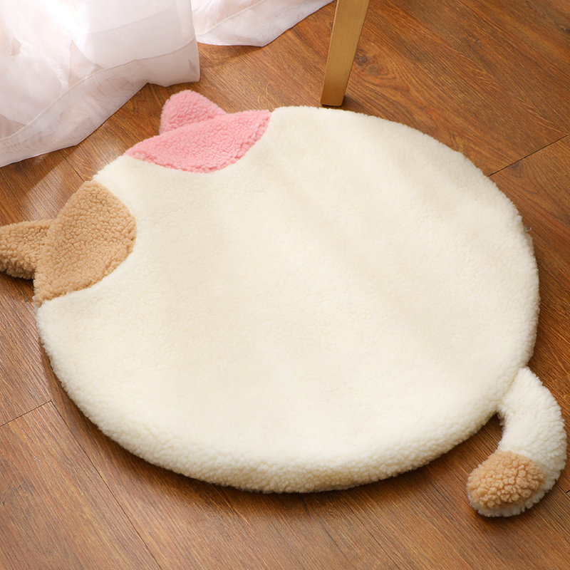 Pet sleeping mat dog sleeping mat non-stick hair soft and bite-resistant cat cat cage mat round removable washable