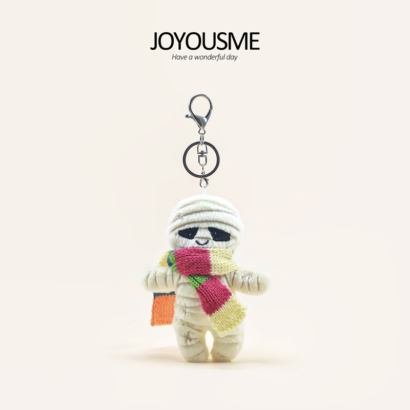 Joyousme Original Bag Pendant Cute Plush Scarf Mummy Doll Toy Backpack Accessory