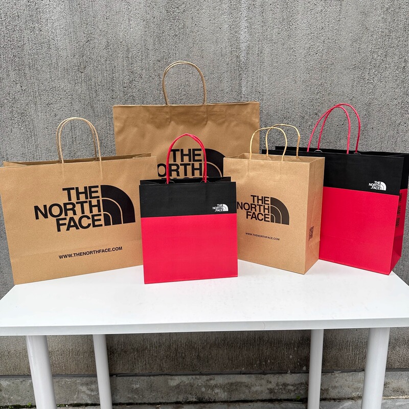Brand Store Paper Bags, Shopping Bags, Tote Bags, Gift Bags, Kraft Paper, North Face, Timberland, Columbia