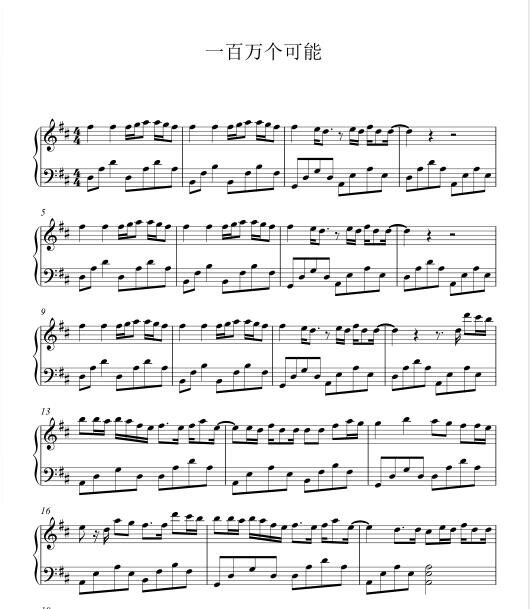 One one million possible trembling of the popular song piano Spectral Five Line Spectral Solo Spectral HD