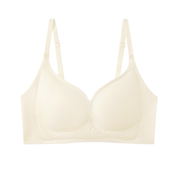 Summer underwear female small breasts gathered in the summer thin steel ringless girl wind harvest auxiliary milk underwater drooping jelly bra
