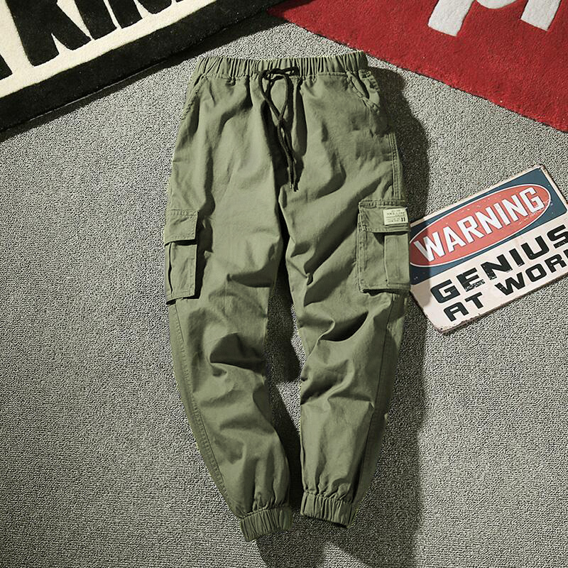 Summer Thin Men's Casual Pants, Loose Fit, Large Size, Multi-Pocket Cargo Pants, Men's Trendy Brand Jogger Pants Summer Thin Men's Casual Pants, Loose Fit, Large Size, Multi-Pocket Cargo Pants, Men's Trendy Brand Jogger Pants