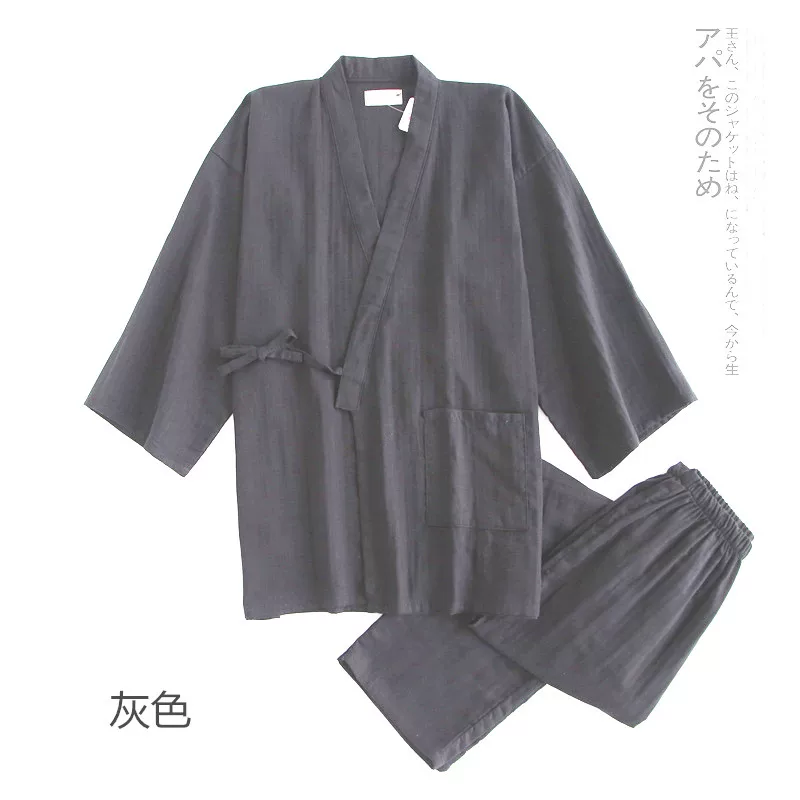 Японский хлопковый марля пижама, ретро тонкий ханфу