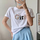 Short-sleeved women's summer new heavy industry beaded t-shirt top bottoming shirt white loose Korean version of the wild half-sleeved T-shirt