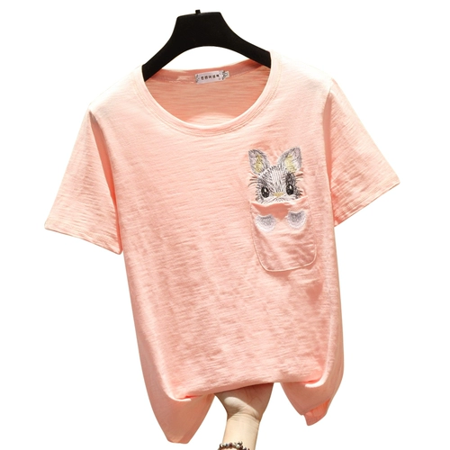 Летняя белая тонкая бамбуковая хлопковая футболка, 2024 года, оверсайз