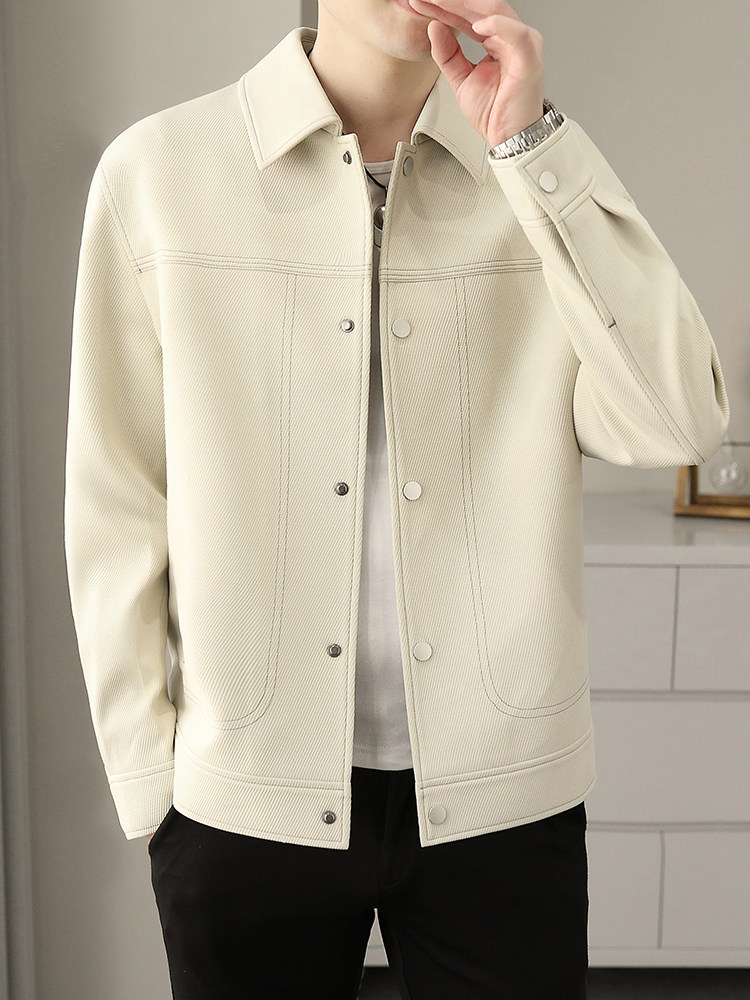 High-End Workwear Jacket for Men, Spring and Autumn Casual Design, Short Lapel Jacket, Thin Men's Jacket