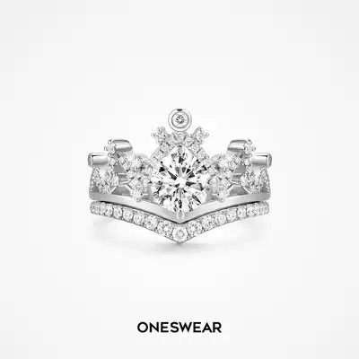 Van CLEEF & ARPELS ONESWEAR Princess Cece-Princess Crown Platinum DIAMOND RING PROPOSAL 1 CARAT DIAMOND RING SET RING