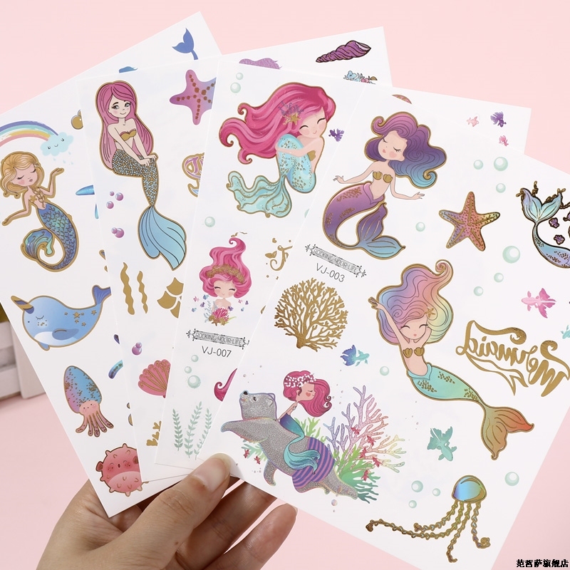 Children's Tattoo Stickers Mermaid Princess Butterfly Stickers Cartoon Safe Waterproof Stickers Girls Boys Educational Toys Children's Tattoo Stickers Mermaid Princess Butterfly Stickers Cartoon Safe Waterproof Stickers Girls Boys Educational Toys