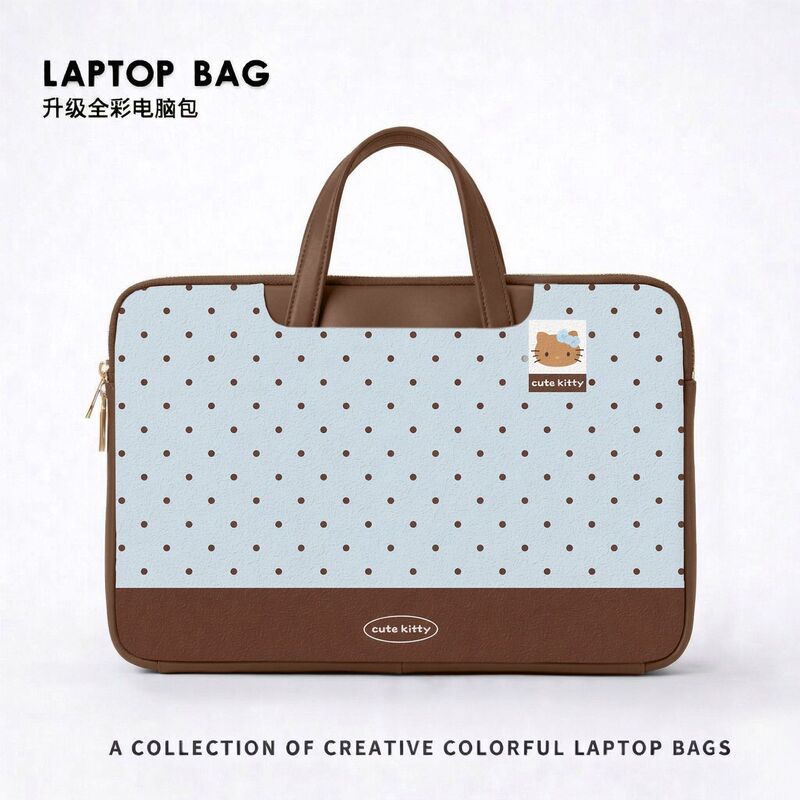 Cute Polka Dot Cartoon Laptop Bag, Suitable for Women, Compatible with Huawei Matebook 14, Apple 15.6inch, Lenovo Xiaoxin 13inch, Notebook Tablet Storage Bag, New Model Cute Polka Dot Cartoon Laptop Bag, Suitable for Women, Compatible with Huawei Matebook 14, Apple 15.6inch, Lenovo Xiaoxin 13inch, Notebook Tablet Storage Bag, New Model