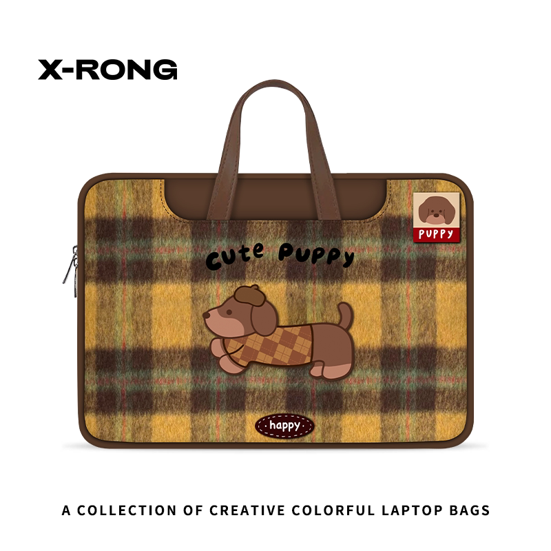 Xiangrong Retro Dachshund Laptop Bag, Suitable for Women, Compatible with Huawei Matebook 14, Apple 15.6inch, Lenovo Xiaoxin 13inch, Notebook Tablet Storage Bag, New Model