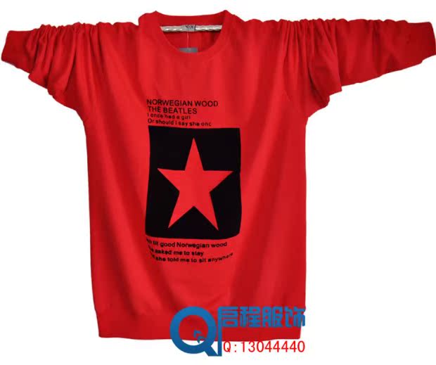 Áo thun in phong cách Trung Quốc nam in gió quốc gia Áo thun trẻ trung tay dài cotton cộng với phân bón XL nam quần tây nam đẹp