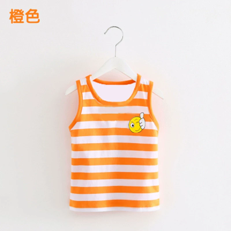 18 trẻ em vest nam và nữ không tay T-Shirt chàng trai và cô gái mùa hè không tay áo trẻ em mùa hè cotton