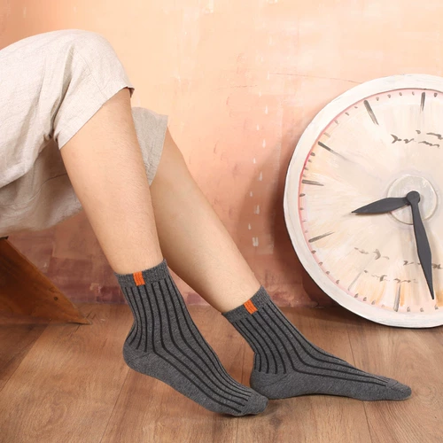 Демисезонные носки, черные трендовые спортивные дезодорированные гольфы, увеличенная толщина, впитывают пот и запах, средней длины