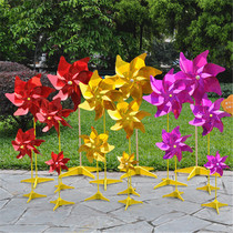 Windmill childrens toy small windmill flash windmill kindergarten seven-leaf small windmill park decoration shooting props