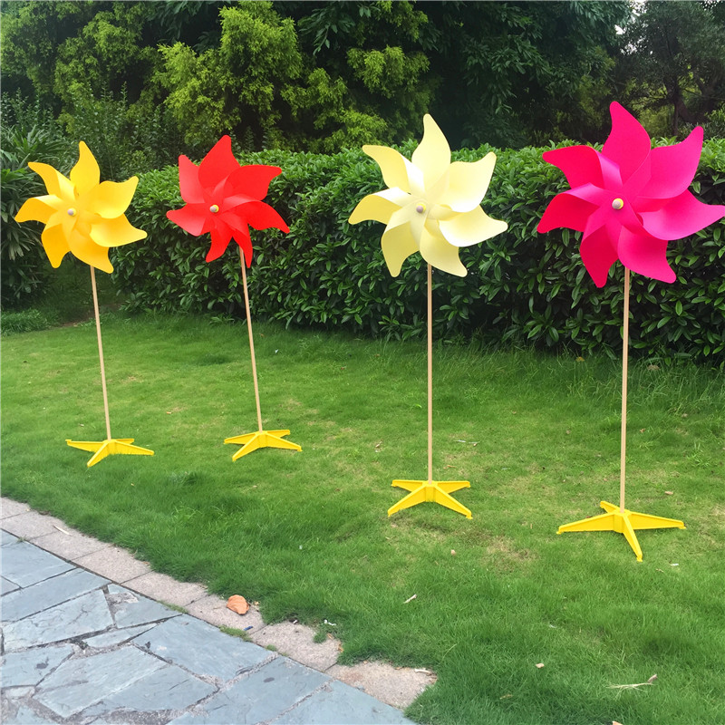 Seven Leaves Pure Color Big Windmill Children Toys Small Windmills Outdoor Advertising Shooting Wind windmills decoration Furnishing Windmills