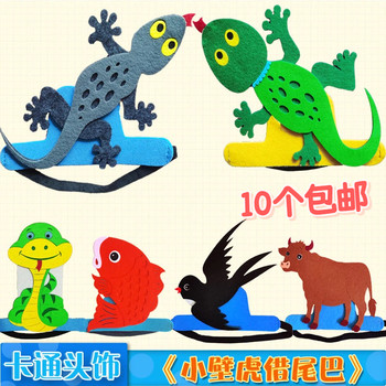 Little gecko borrows tail cartoon children's cartoon headgear prop hat