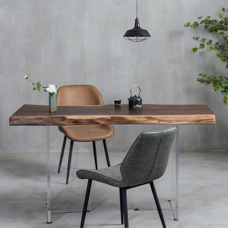 Okan large plate tea table log North American black walnut solid wood Bahua office tea table Zen walnut simple Chinese style