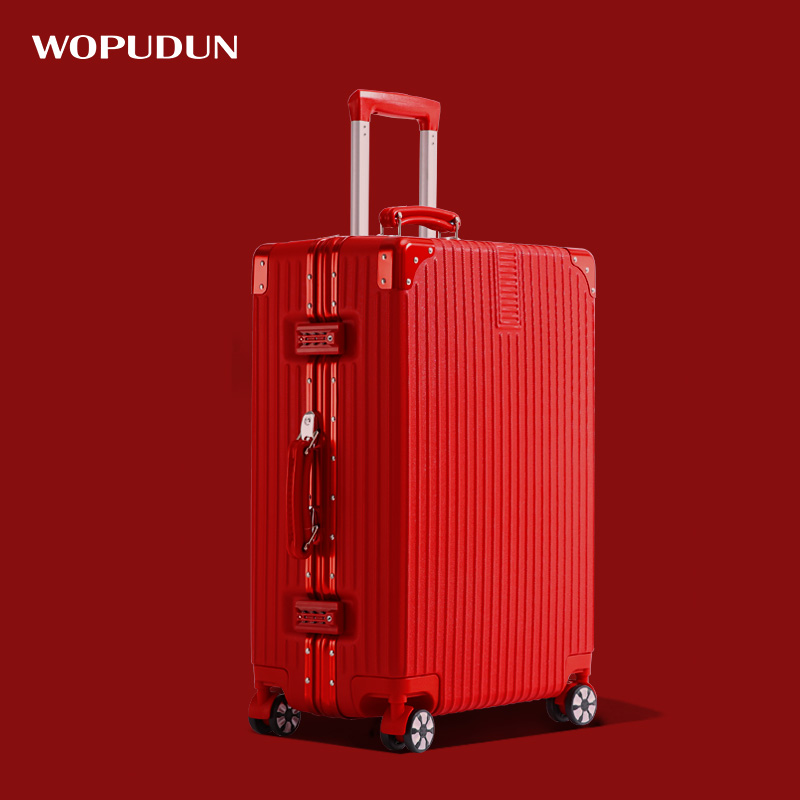 Wopton suitcase red wedding box bride dowry luggage suitcase trolley case password dowry suitcase female