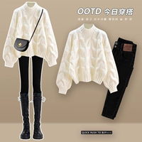 Черный карандаш, зимние штаны, свитер, демисезонный комплект, новая коллекция