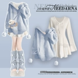 Miu in miu style, вязаное платье в студенческом стиле, ранняя осень 2025, маленькая юбка-свитер с допамином