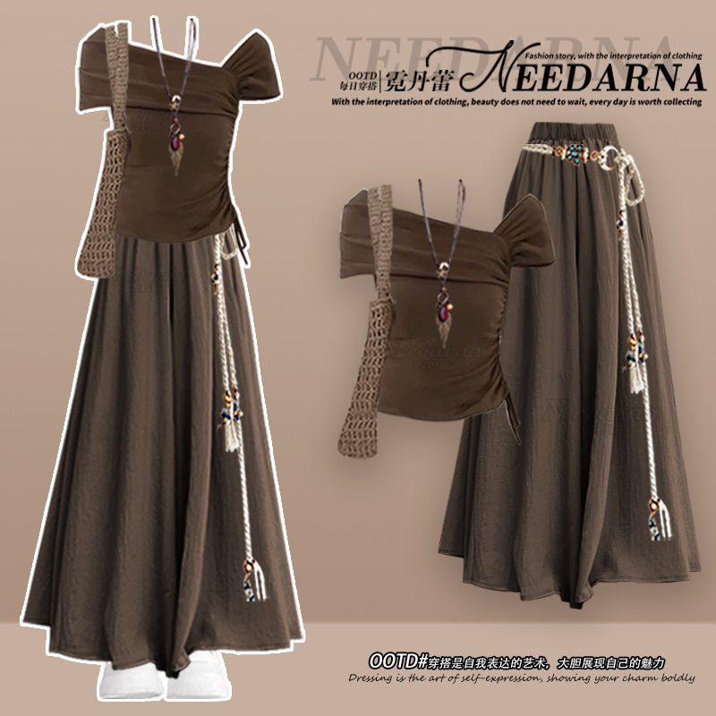 Northwest Xinjiang Travel Outfit, Melard Wasteland Style Dress, Summer Bohemian Vacation Long Dress for Women