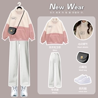 Белые джинсы, комплект, яркий броский стиль, высокая талия