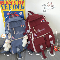 Middle school schoolbag female Korean version of Harajuku ulzzang junior high school students college students backpack male ins