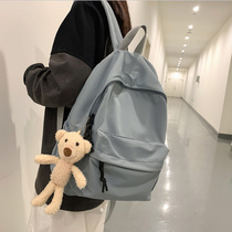 College schoolbag female Korean version of Harajuku ulzzang junior high school students Senior high school simple backpack travel backpack men ins