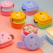 Cute little animal childrens snack box mini bento box double lunch box portable baby fruit box student lunch box