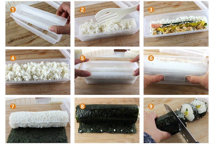 Cuộn sushi thô để làm cuộn lớn quá cuộn thiết bị sushi DIY rong biển cuộn cơm bóng dụng cụ rong biển bát cơm - Tự làm khuôn nướng