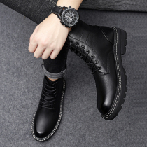 Martin boots stitch line lace with round head Inron abrasion resistant short cylinder thick bottom