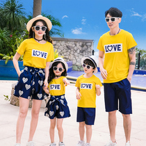 Pro-submount summer clothing 2022 new wave The whole family outfit a family of three four-mouth t-shirt and mother and son loaded with ocean and beach clothes