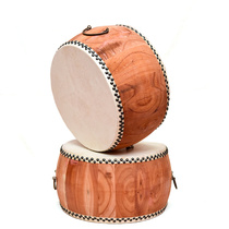 Authentic yellow cowhide Kaifeng pan drum natural color solid wood white stubble drum row drum flat drum majestic gongs and drums Chun wood cowhide large drum