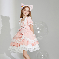 High-end original Ling Nabel played with girls' pink birthday princess lolita dress Lolita dress spring and summer